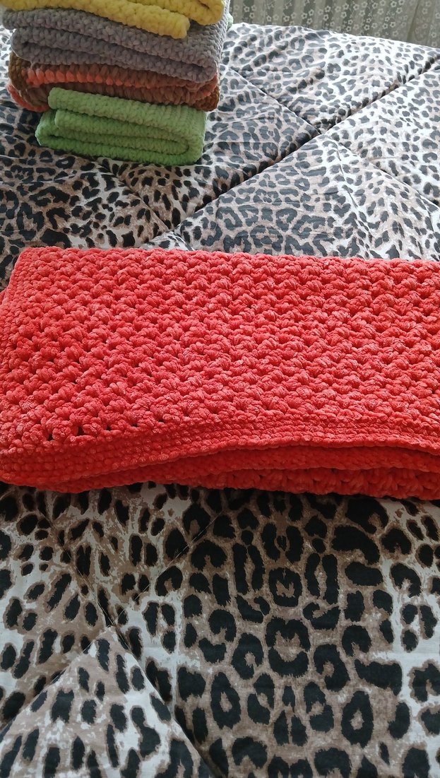 Turuncu Bebek Örgü Battaniye - Görsel 4