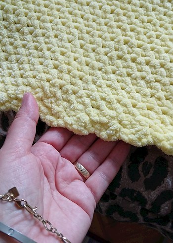 Parlak Sarı Örgü Çocuk Battaniyesi - Görsel 2