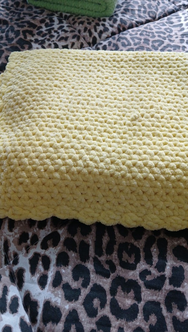 Parlak Sarı Örgü Çocuk Battaniyesi - Görsel 4