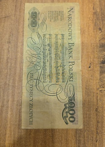  Beden Renk Altın Renkli 5000 Zotych Polonya Banknotu