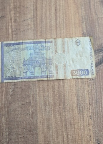  Eski 5000 Romen Lei Banknotu