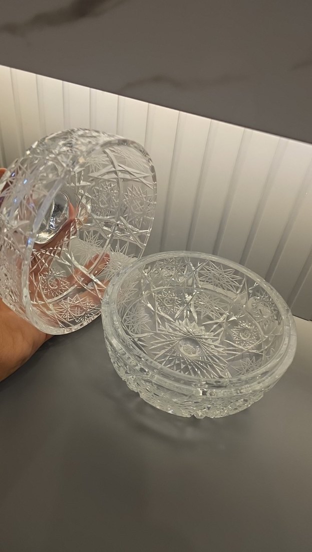 1970 lerden kalma el kesmesi kristal şekerlik - Görsel 2