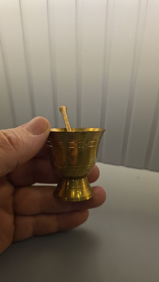 Dekoratif Parlak Altın Havan ve Tokmak - Görsel 2