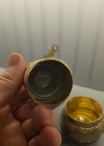 Altın Renkli El Değirmeni Kahve Makinesi - Görsel 4