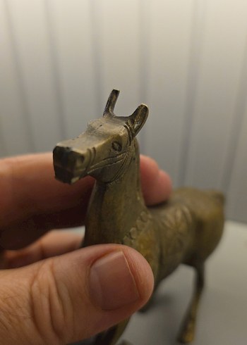 Pirinç Deve Rengi At Figürü - Görsel 7