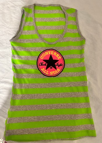 Yeşil Gri Çizgili Converse Atlet
