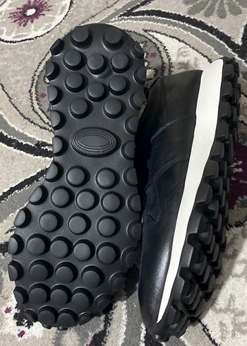 Erkek Siyah Deri Yılan Desenli Bağcıklı Spor Ayakkabı - Görsel 3