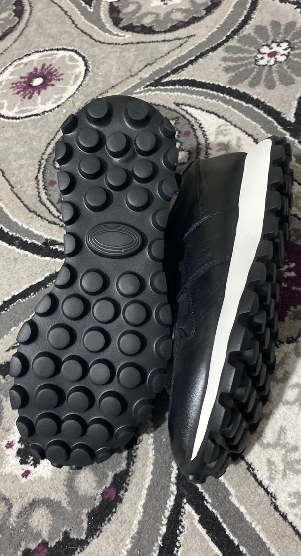 Erkek Siyah Deri Yılan Desenli Bağcıklı Spor Ayakkabı - Görsel 3