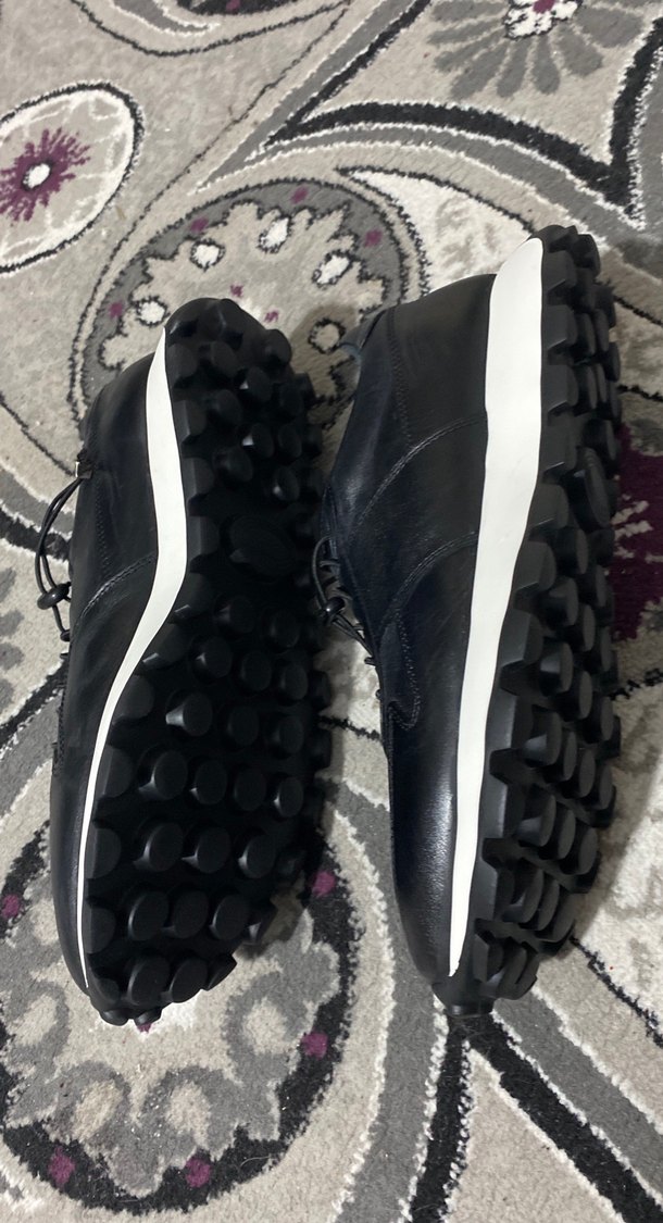 Erkek Siyah Deri Yılan Desenli Bağcıklı Spor Ayakkabı - Görsel 2