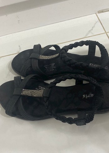 Siyah Yılan Desenli Kadın Dolgu Topuk Sandalet - Görsel 2