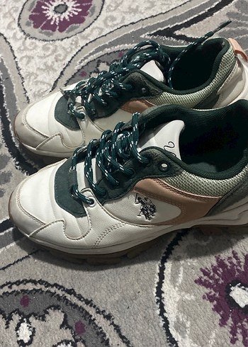 Beyaz Gri Bağcıklı Kadın Spor Ayakkabı - Görsel 2