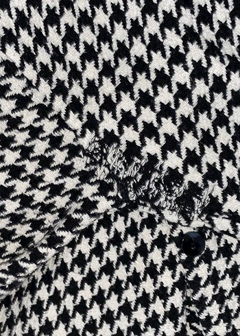 Uzun Kollu Düğmeli Siyah Beyaz Kadın Gömlek - Görsel 5