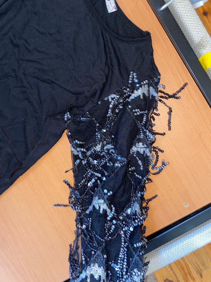 Siyah Uzun Kollu Gotik Elbise - Görsel 3