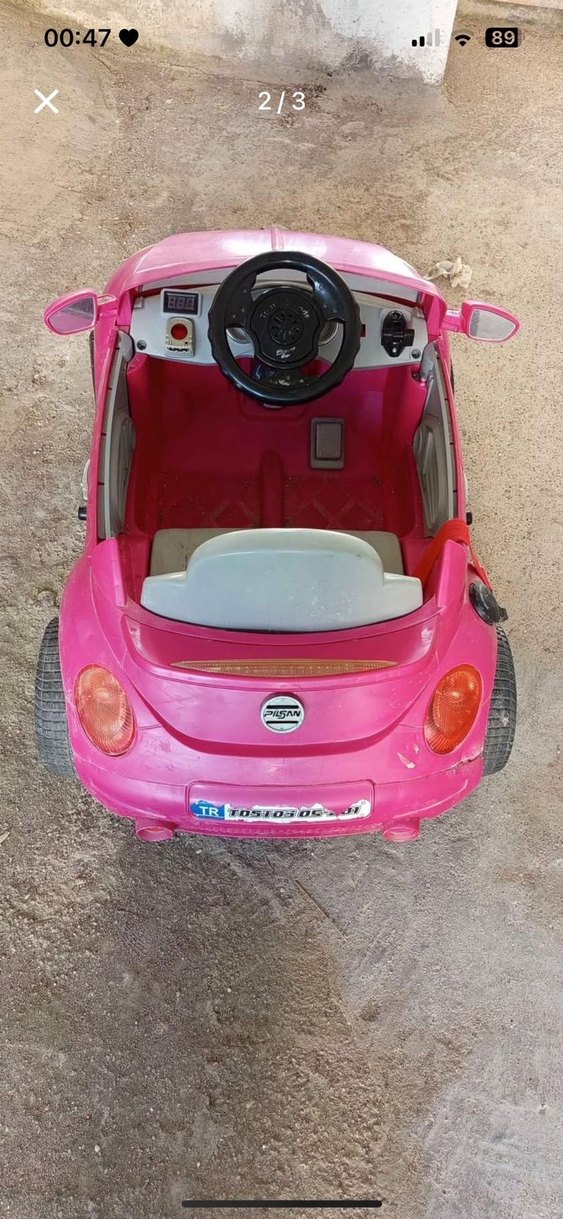 Pembe Akülü Çocuk Arabası - Görsel 3