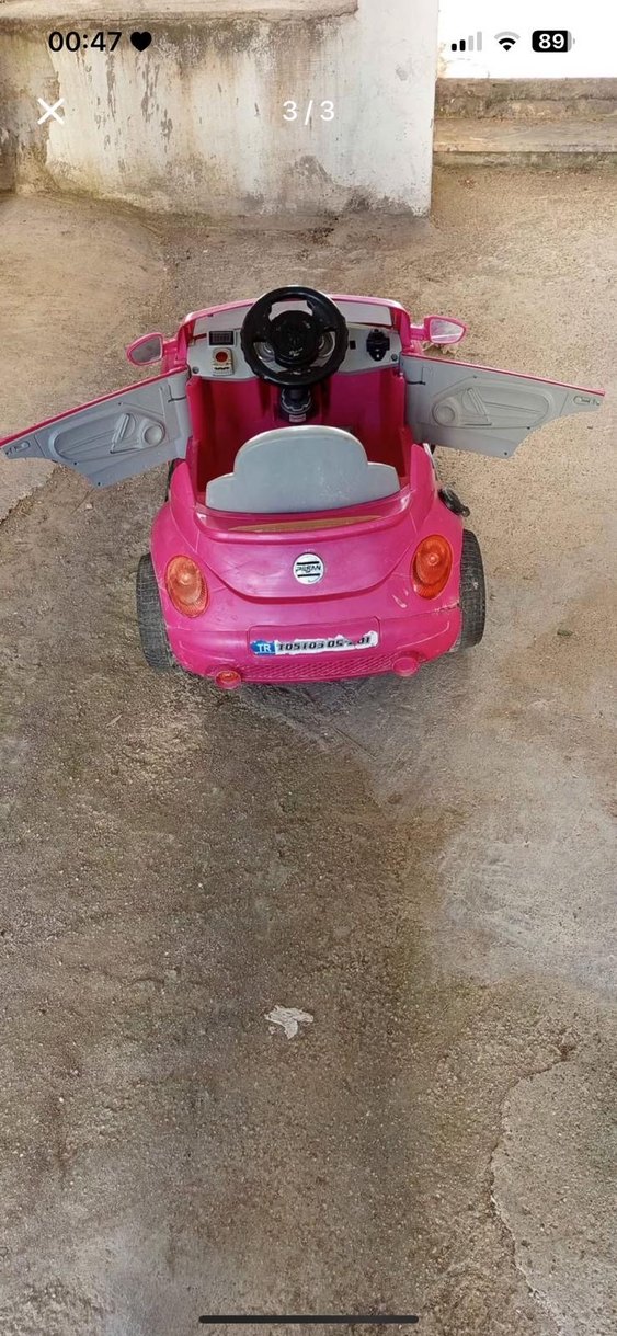 Pembe Akülü Çocuk Arabası - Görsel 2