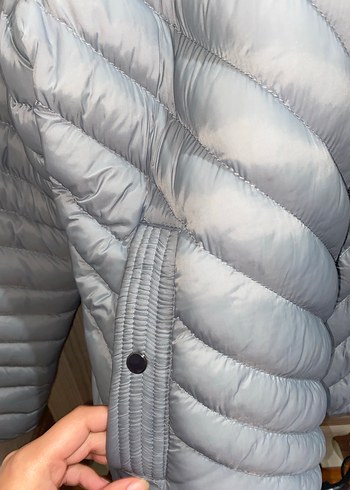 Kadın Gri Midi Şişme Mont - Görsel 8