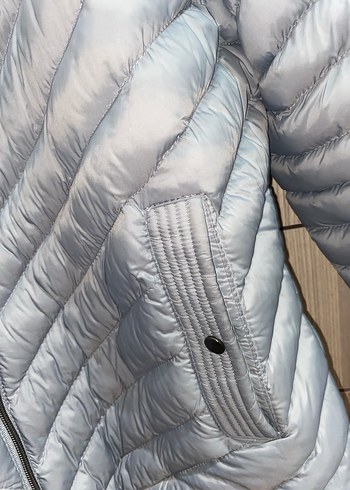 Kadın Gri Midi Şişme Mont - Görsel 6