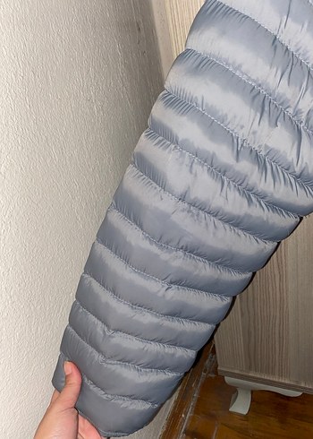 Kadın Gri Midi Şişme Mont - Görsel 4