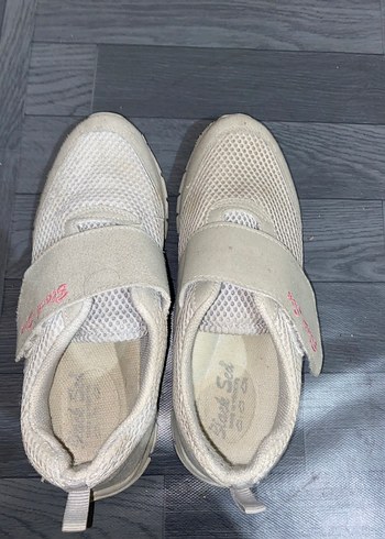 Beyaz Cırtcırtlı Kadın Spor Ayakkabı - Görsel 3