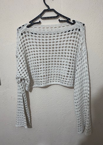 Gri Örgü Kadın Triko Bluz - Görsel 6