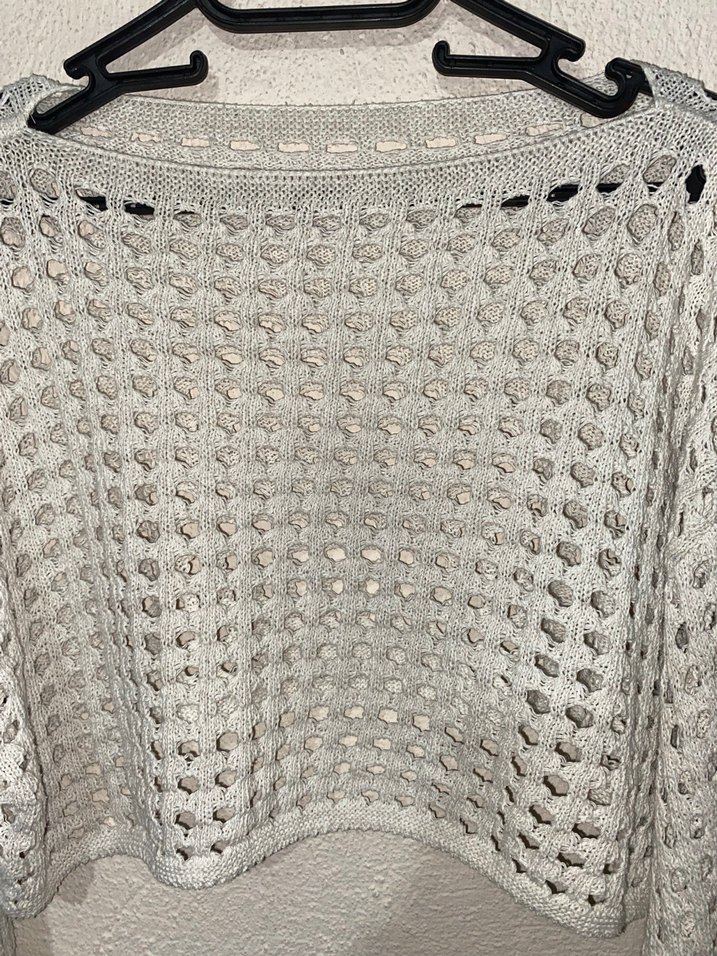 Gri Örgü Kadın Triko Bluz - Görsel 3