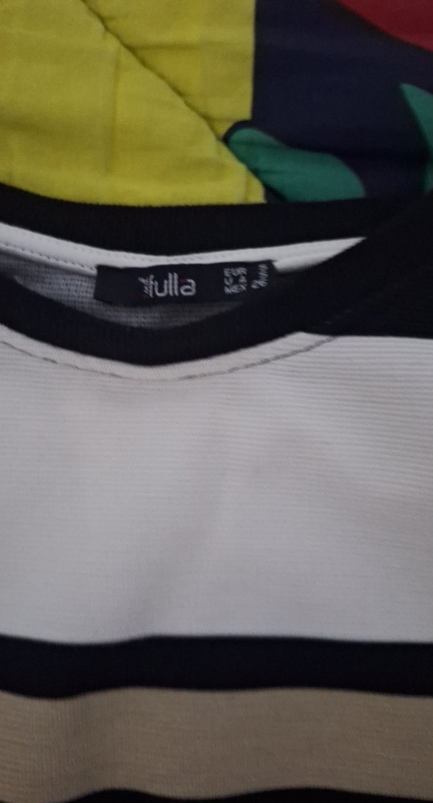 Çizgili Kadın Crop Sweatshirt - Görsel 2