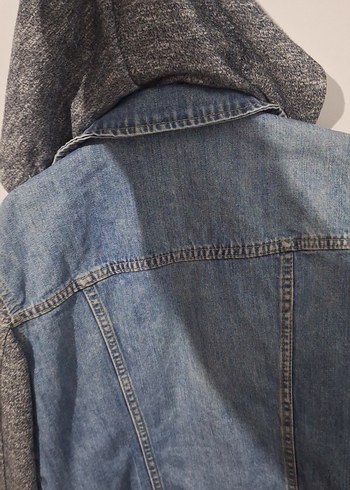 Gri Denim ve Triko Detaylı Kadın Ceket - Görsel 5