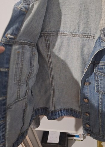 Gri Denim ve Triko Detaylı Kadın Ceket - Görsel 8