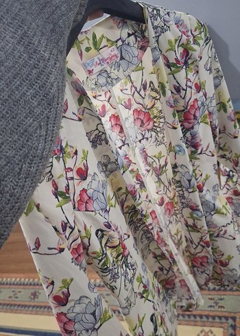s Beden çeşitli Renk Çiçek Desenli Bohem Uzun Kollu Kimono
