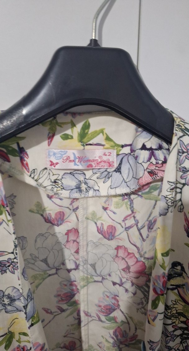 Çiçek Desenli Bohem Uzun Kollu Kimono - Görsel 2