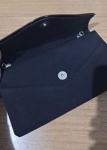 Siyah Süet Kadın Clutch Çanta - Görsel 3