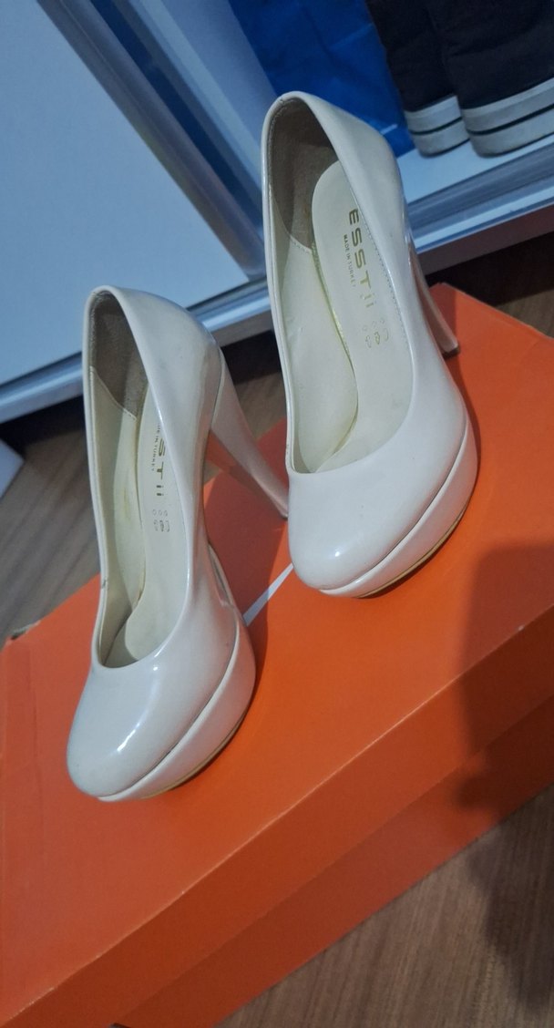 Beyaz Platform Topuklu Kadın Stiletto - Görsel 5