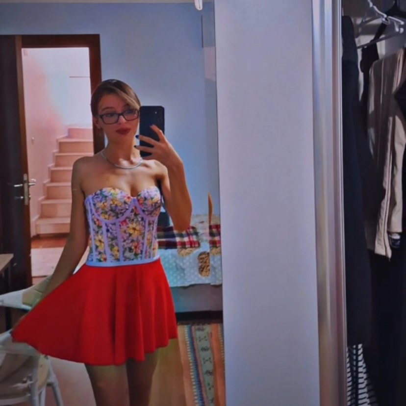 Lila Çiçek Desenli Bağlamalı Korse Bustiyer - Görsel 5