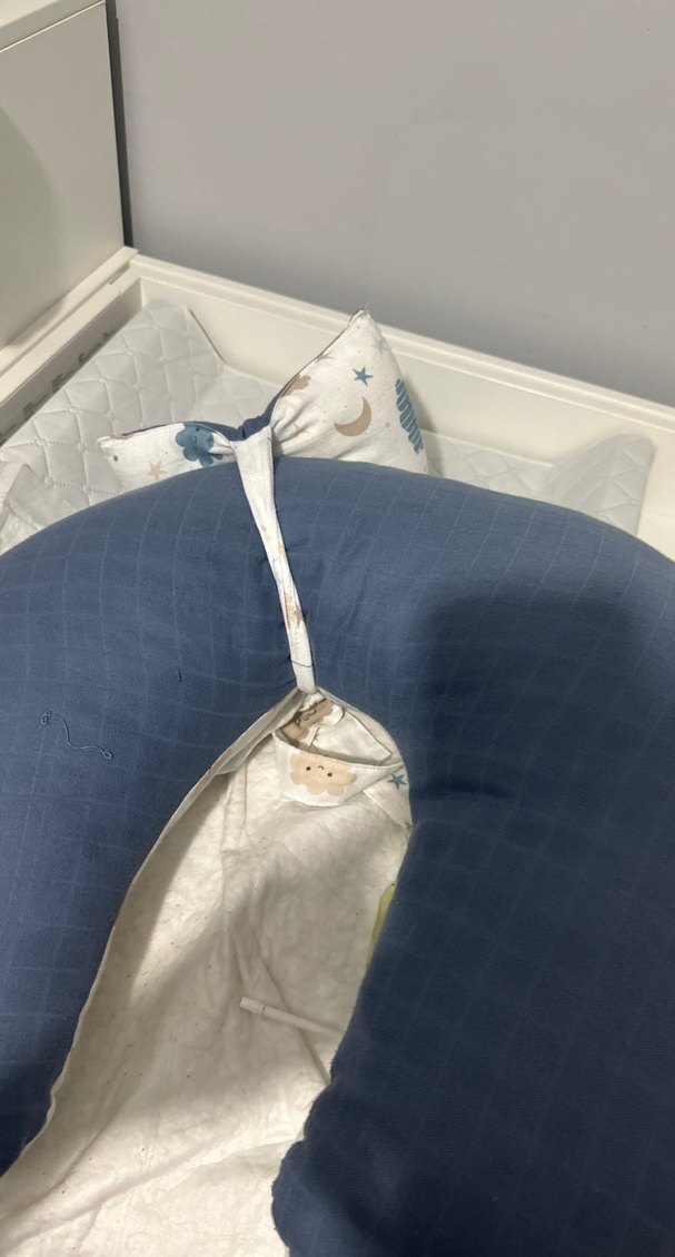 Müslinko Desenli Mavi Emzirme ve Hamilelik Yastığı - Görsel 2