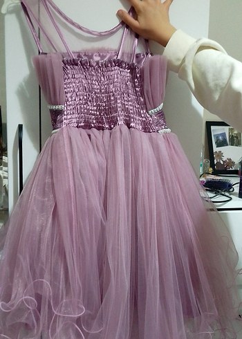 Mor Kız Çocuk Elbisesi - Görsel 2