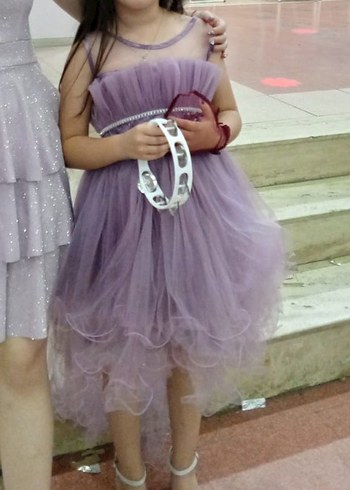 Mor Kız Çocuk Elbisesi - Görsel 4