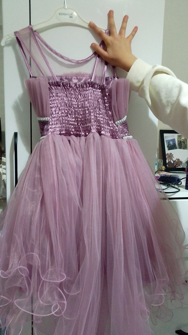 Mor Kız Çocuk Elbisesi - Görsel 2