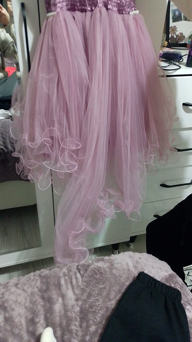 Mor Kız Çocuk Elbisesi - Görsel 3