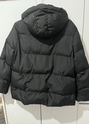 Siyah Kadın Midi Puff Mont - Görsel 5