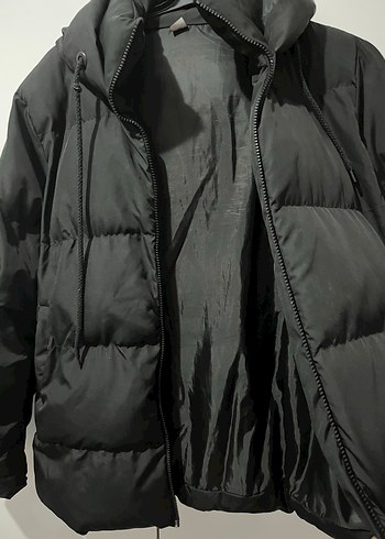 Siyah Kadın Midi Puff Mont - Görsel 3