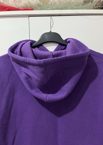 Mor Kapüşonlu Kadın Sweatshirt - Görsel 5