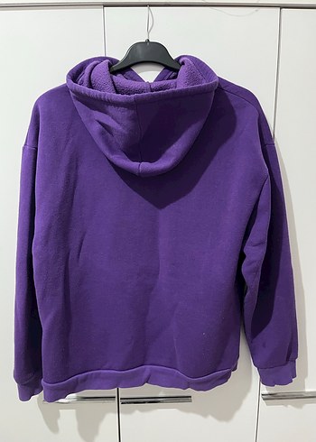 Mor Kapüşonlu Kadın Sweatshirt - Görsel 4