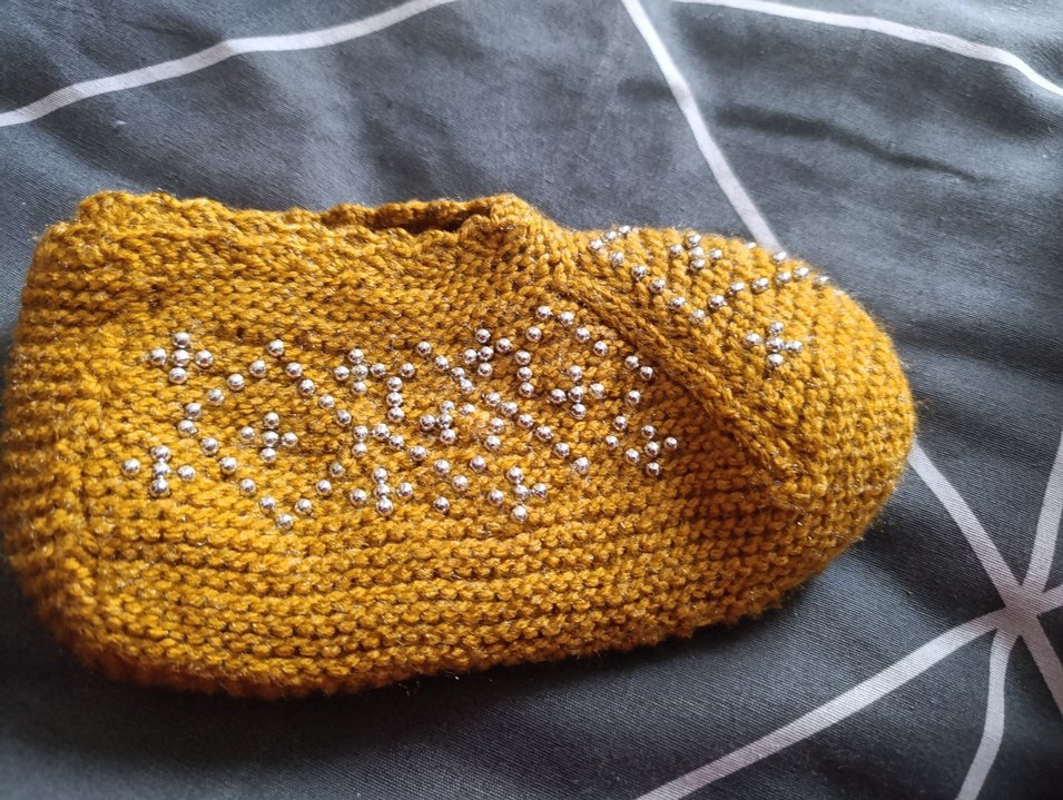 Nakışlı Parlak Sarı patik - Görsel 2