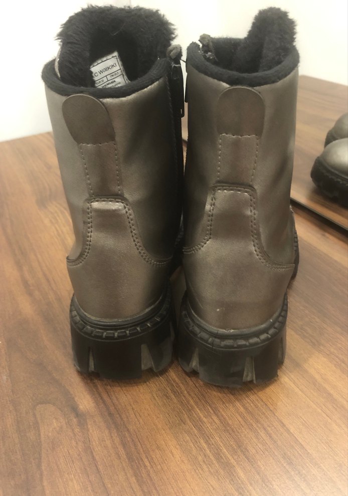 Gri Platform Topuklu Kadın Botları - Görsel 3