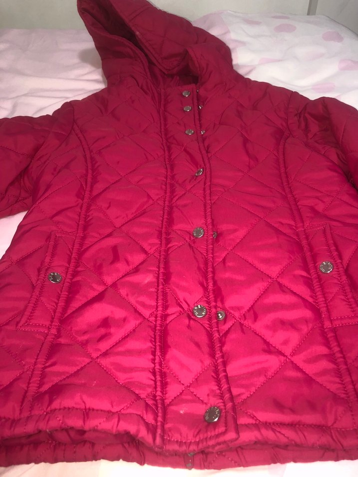 Bordo Kadın Kapüşonlu Düğmeli Mont - Görsel 2