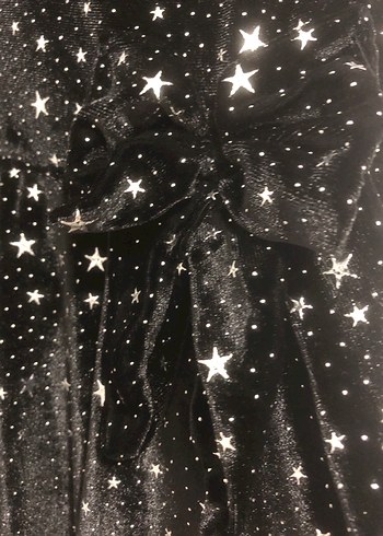 Kız Çocuk Uzun Kollu Simli Siyah Elbise - Görsel 2