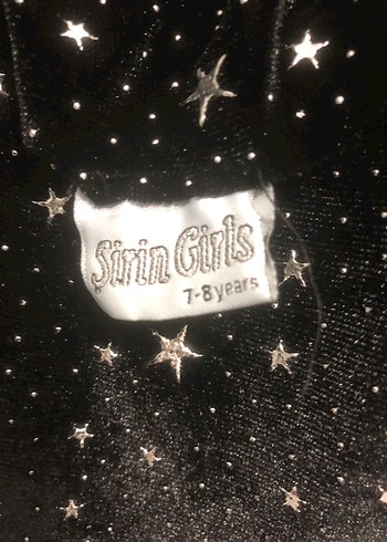 Kız Çocuk Uzun Kollu Simli Siyah Elbise - Görsel 4