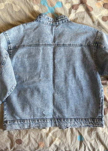 Düğmeli Mavi Denim Kot Ceket - Görsel 4