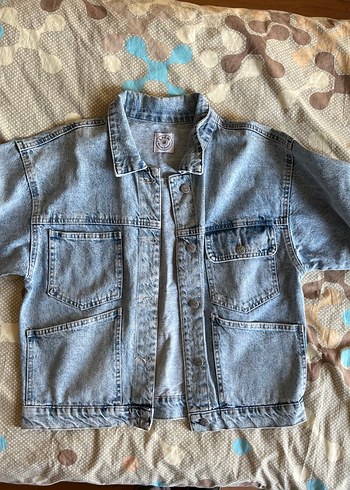 Düğmeli Mavi Denim Kot Ceket - Görsel 3