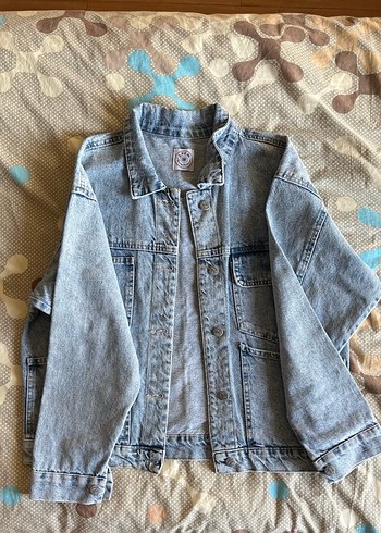 Düğmeli Mavi Denim Kot Ceket - Görsel 5